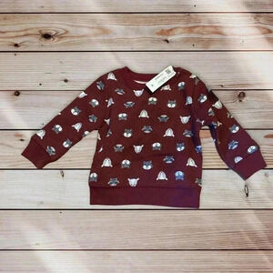 Garanimals Baby Boys Maroon Woods Fox Dear Sweatshirt Size 6-9 Month